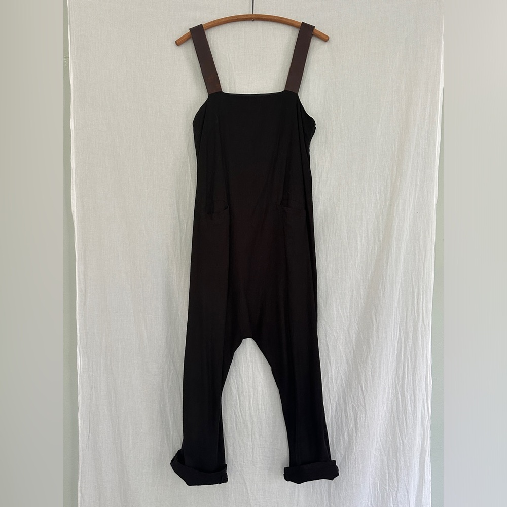 Hazel Brown Linen Overalls